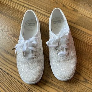 Keds x Kate Spade White Glitter Sneakers